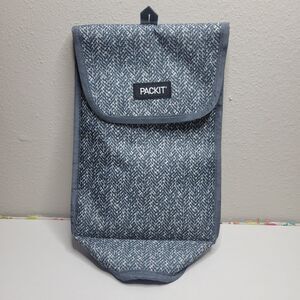 PackIt Freezable Wine Reusable Bag Cooler Carrier STRIPED Insulated A1 GUC
